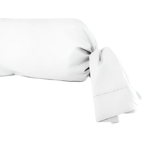 Taie de traversin en coton 45x185 cm PERCALE blanc, par Soleil d'ocre