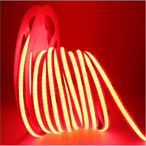 Ruban LED, Bande LED COB DC 24V 5M 320 LEDs/M Total 1600 LEDs Lumière Néon Rouge Bande Lumineuse LED Super Brillante Souple pour Fête, Comptoir, étagère, Décoration Intérieure (1/5)