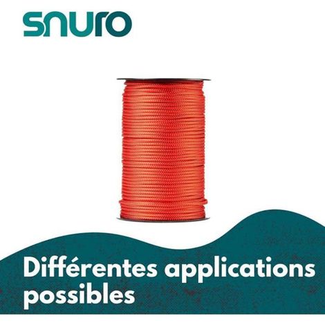 Corde Polyester - 3 mm - 100 m - Rouge - Extérieure Professionnelle Survie - 1 Pièce (1/5)