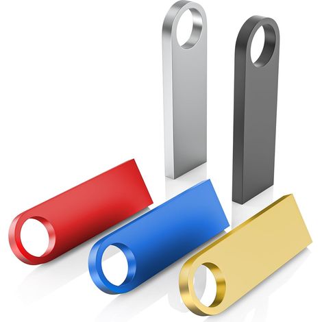 Cle USB 8 Go Lot de 5,WOOOLKEN Clés USB 2.0 Mini clés USB étanches - en métal - PJump Drive Mémoire Stick pour la Sauvegarde de l’Ordinateur/Ordinateur Portable (1/5)