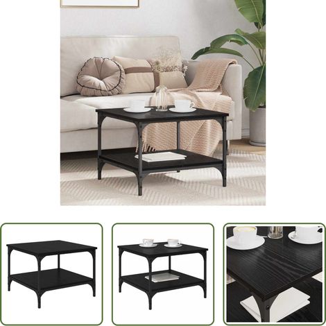 Étagères en métal - Table basse Chêne noir 55 x 55 x 40 cm Bois d'ingénierie (1/5)