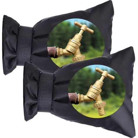MINKUROW Bcc 2er Set Abdeckungen für, Frostschutz für den Winter, Outdoor Garten Wasserhahn Frostschutz, Wasserdichter Hitzeschutz für Wasserhahn (Schwarz,18x15x5)