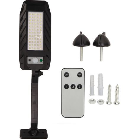 Lumière solaire intégrée avec capteur de mouvement 60LED pour mur, jardin et poubelle, extérieur, télécommande incluse. (1/5)