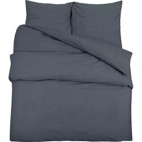 Maison Exclusive - Bettwäsche-Set Anthrazit 200x200 cm Leichte Mi