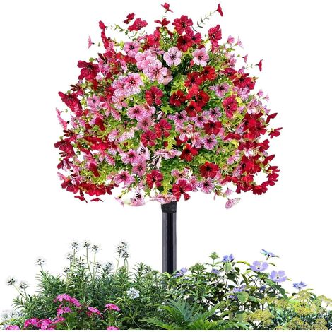 Faux Pétunias Imitation Réaliste 46 cm Fleurs Artificielles Extérieur Résistantes Aux UV Pour Jardin Porche Pelouse Porte D'Entrée Balcon Intérieur (1/5)