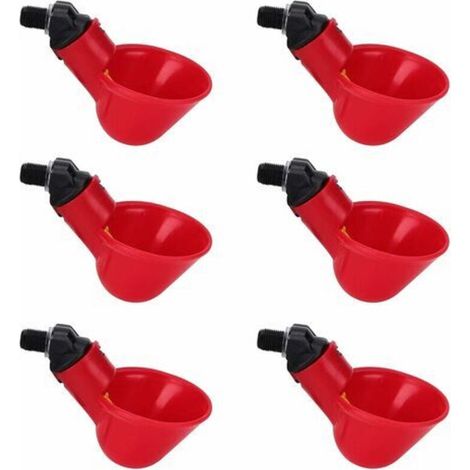 Hühnerwassernapf, Hühnerwasserschale, Vogelwasserschale, Taubenwasserschale, Hühnerwasserschale, 6 Stück (rot) (1/5)