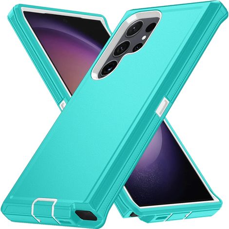 (Vert menthe, Galaxy S21 Ultra 5G) Coque de téléphone robuste de qualité militaire, résistante aux chocs, fabriquée en matériau PC ultra-dur. (1/5)