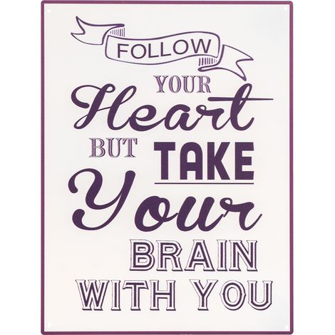 Signes Grimalt Placa De Metal Adorno Pared  Adorno Pared Frases Vida Placas Metal Blanco 1x25x33cm 30285