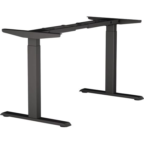 Structure de bureau assis-debout E-MORE 2M2S noir RAL 9017 H.700-1200mm