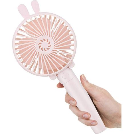 Ventilateur électrique portable (rose), adapté à une utilisation intérieure et extérieure (1/5)