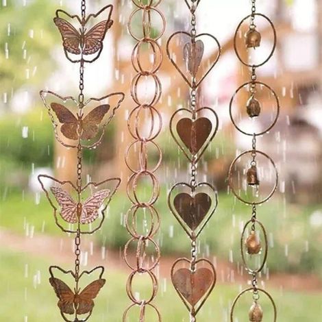 Chaîne De Pluie - Cuivre Pur - 119 Cm - Extérieur Jardin Balcon - 1 Pièce (1/3)