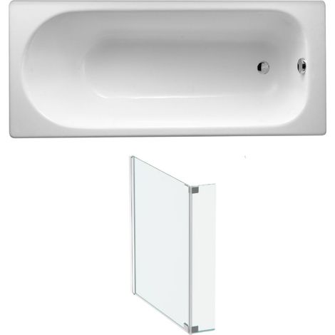 Baignoire droite JACOB DELAFON Soissons en fonte + pare bain 170 X 70 (1/5)