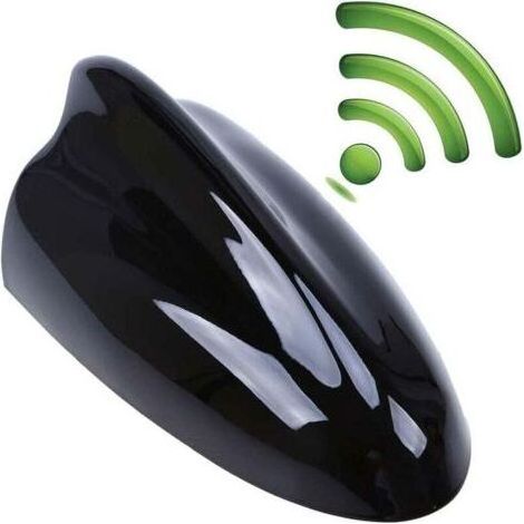 Antenne pour voiture aileron requin – Réception radio AM/FM optimale – Installation auto-adhésive – Base durable en caoutchouc noir (1/5)