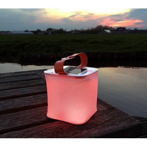 Aufblasbare Camping-Solarleuchte, über USB wiederaufladbare, faltbare LED-Campinglaterne, IP67 wasserdicht, rutschfester Griff, 7 Farben zum Wandern/Angeln/Zelten/Garten/Lesen-Grau (1/5)
