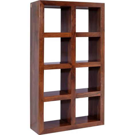 scaffale in legno di Acacia 96x35x174 nougat laccato OXFORD 336