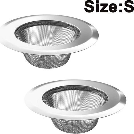 Lot de 2 crépines d'évier de cuisine, filtre en acier inoxydable, couvercle anti-obstruction pour éviers de cuisine (1/4)