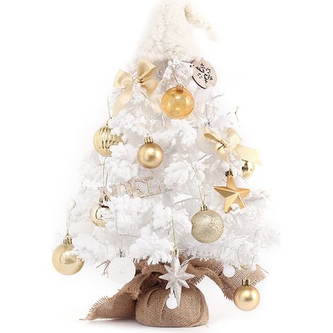 50cm Sapins de Noel Artificiel Mini Sapin de Noel, guirlandes Lumineuses et Ornements Décoration pour Noël (1/5)