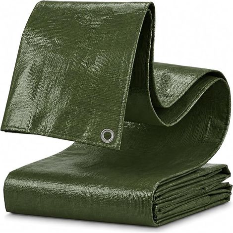 Bâche 3x6m, 120 g/m² Imperméable, Résistante, Verte (1/5)