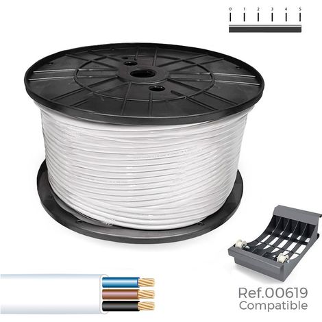 Cavo flessibile piatto H05VV-F 3G1,50 mm² bianco (200 metri di lunghezza in bobina Ø40x20cm) (1/2)