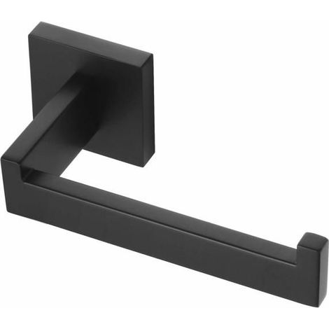 BelleRise - Porte-papier toilette noir, porte-rouleau de papier toilette pour salle de bain, acier inoxydable, fixation murale moderne, noir (1/4)