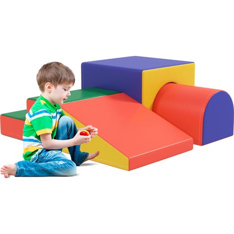 Blocs de construction souples pour grimper et glisser 4 pièces similicuir multicolores 1-3 ans