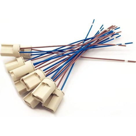 10 Pièces G9 Support de Lampe Culot Céramique avec Câble 150 mm 250V G9 Base de Douille D'ampoule Connecteur en Céramique pour Ampoules Halogènes LED G9 Prise en Céramique (1/5)