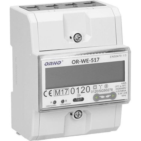 Contatore elettrico multitariffa trifase Orno OR-WE-517 MID (1/5)