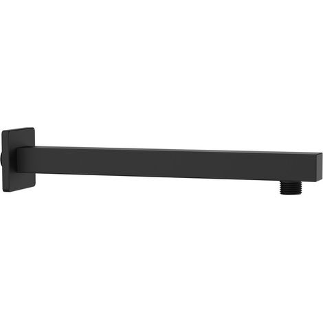Braccio doccia con attacco universale quadrato 30 cm nero opaco
