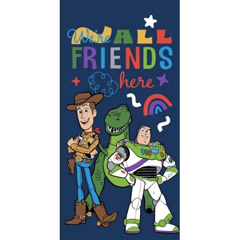 Serviette de plage Toy Story Woody, Rex et Buzz l'éclair  70 x 140 cm (1/2)