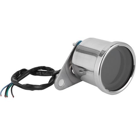 Compteur multifonction moto 12V universel argenté : tachymètre, odomètre, jauge carburant, indicateur de vitesse (1/5)