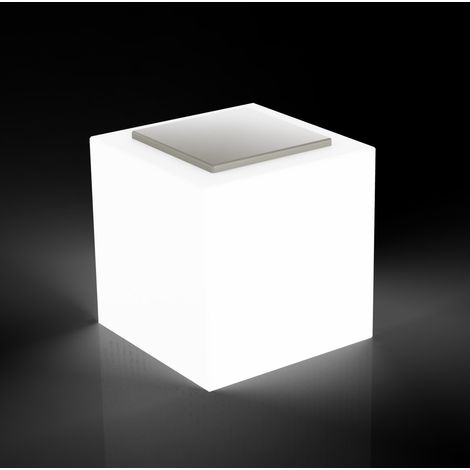 Pouf da Giardino Luminosto 50x50 cm con Cuscino in Resina Arkema Iris Comfort SL (1/2)