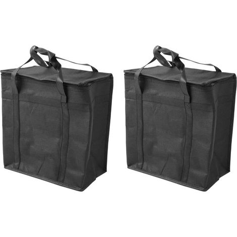 Paquete de 2 bolsas reutilizables isotérmicas para entrega de alimentos con doble cremallera