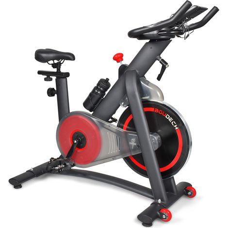 EDGE 1600 - Cyclette da corsa professionale con volano da 16 kg a resistenza magnetica, display LCD, software di monitoraggio e supporto tablet Cyclette da fitness Whirling bike Professional Running b (1/5)