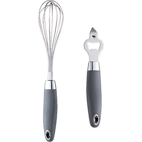 Ustensiles De Cuisine - Acier Inoxydable Noir - Poignées Souples Antidérapantes - Pour Cuisson Et Service - Lot De 2 (1/5)