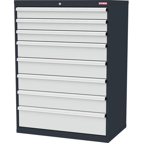 STIER Armoire à tiroirs 8 tiroirs 1220 × 575 × 900 mm 80 kg (1/2)