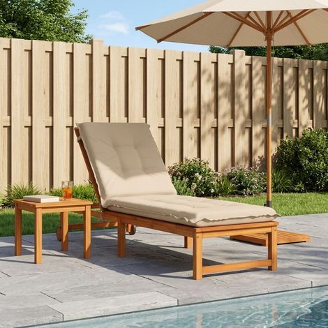 vidaXL Coussin de transat GEMERT 100 % polyester Crème 190 x 50 x 9 cm (1/5)