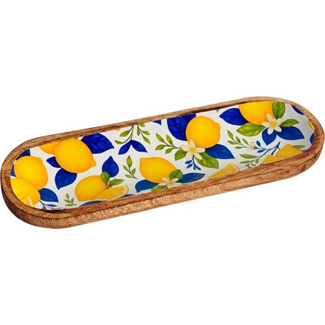 Plateau à citrons en bois et résine S - Décoratif et fonctionnel (1/5)