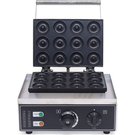 Donut Machine à donuts, 1550 W, pour 12 mini donuts pour le petit déjeuner, les collations, les desserts, les boulangeries, les pâtisseries (1/5)