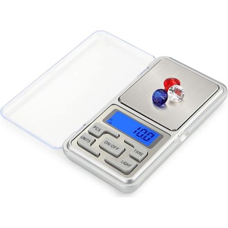 Bilancia digitale per gioielli, bilancia in milligrammi tascabile, righello ad alta precisione, 1,1 lb / 500 g (0,01 g), piccola bilancia elettronica ricaricabile (1/5)