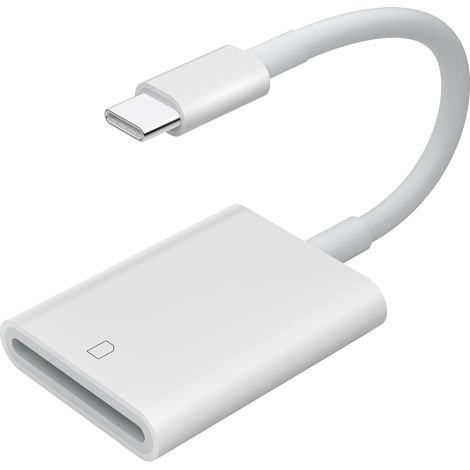 Lecteur de carte SD USB C – Adaptateur USB 3.0 haute vitesse – Compatible iPhone 15 Pro Max, iPad Pro, MacBook Pro/Air – Transfert rapide de fichiers