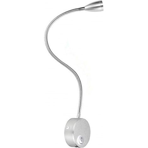 KOMBIUDA Lampe de Chevet LED Murale Flexible à Col Cygne Argent (1/5)