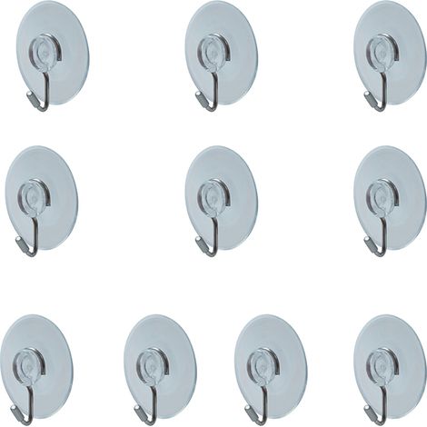 Lot de 12 crochets à ventouse transparents réutilisables pour salle de bains