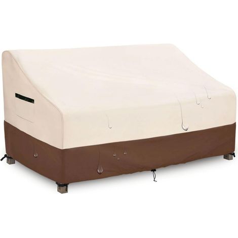 Housse pour canapé à assise profonde, beige et brun clair (1/5)