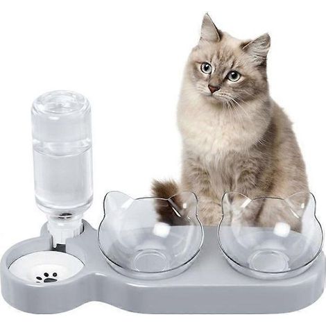 Gamelles pour chats MILIFUN, gamelles surélevées et inclinées pour nourriture de chat, gamelle anti-vomissements pour chiots et lapins, gamelle orthopédique pour chats d'intérieur. (1/5)
