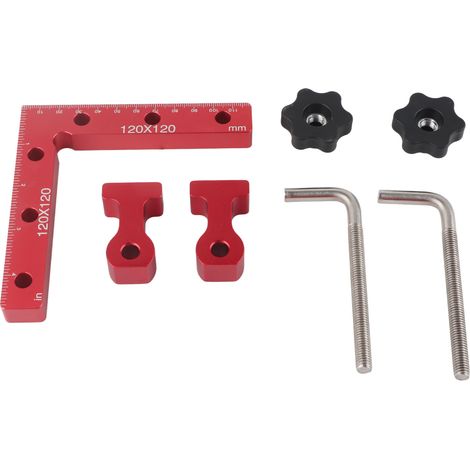 Équerre de positionnement 90° L‑forme angle droit fixation panneau bois 120x120mm (1/5)
