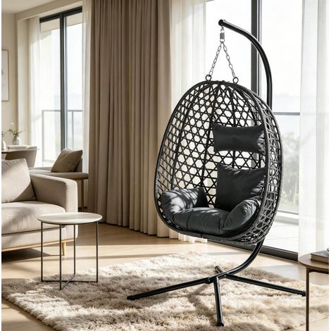 Fauteuil suspendu rotin 105x195 cm réglable HAVRYA (1/4)