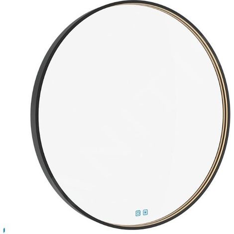 Nimco - Miroir avec éclairage LED, diamètre 80 cm, touches tactiles, noir ZPC 31002RVX-90 (1/5)