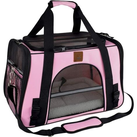 Sac de transport pour animaux IGUOHAO homologué pour le transport aérien, souple et pliable, pour chats de taille moyenne et petits chiens, sac de transport portable (1/5)