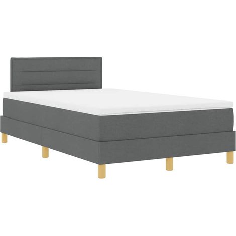 Maison Exclusive - LED Boxspringbett mit Kopfteil Dunkelgrau 120