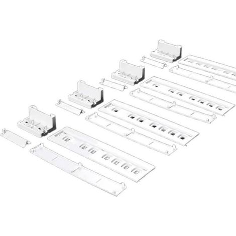 Lot de 4 rails coulissants mobiles en plastique pour réfrigérateur intégrés, kit coulissant de porte de réfrigérateur intégré avec supports, clips, kit de montage pour réfrigérateur (1/5)